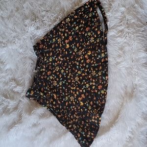 Charlotte Russe black and yellow floral Skater Skirt